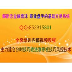 解新忠金融雪球 职业盘手的基础交易系统 主力建仓分时买卖技巧涨停板实战内训课程